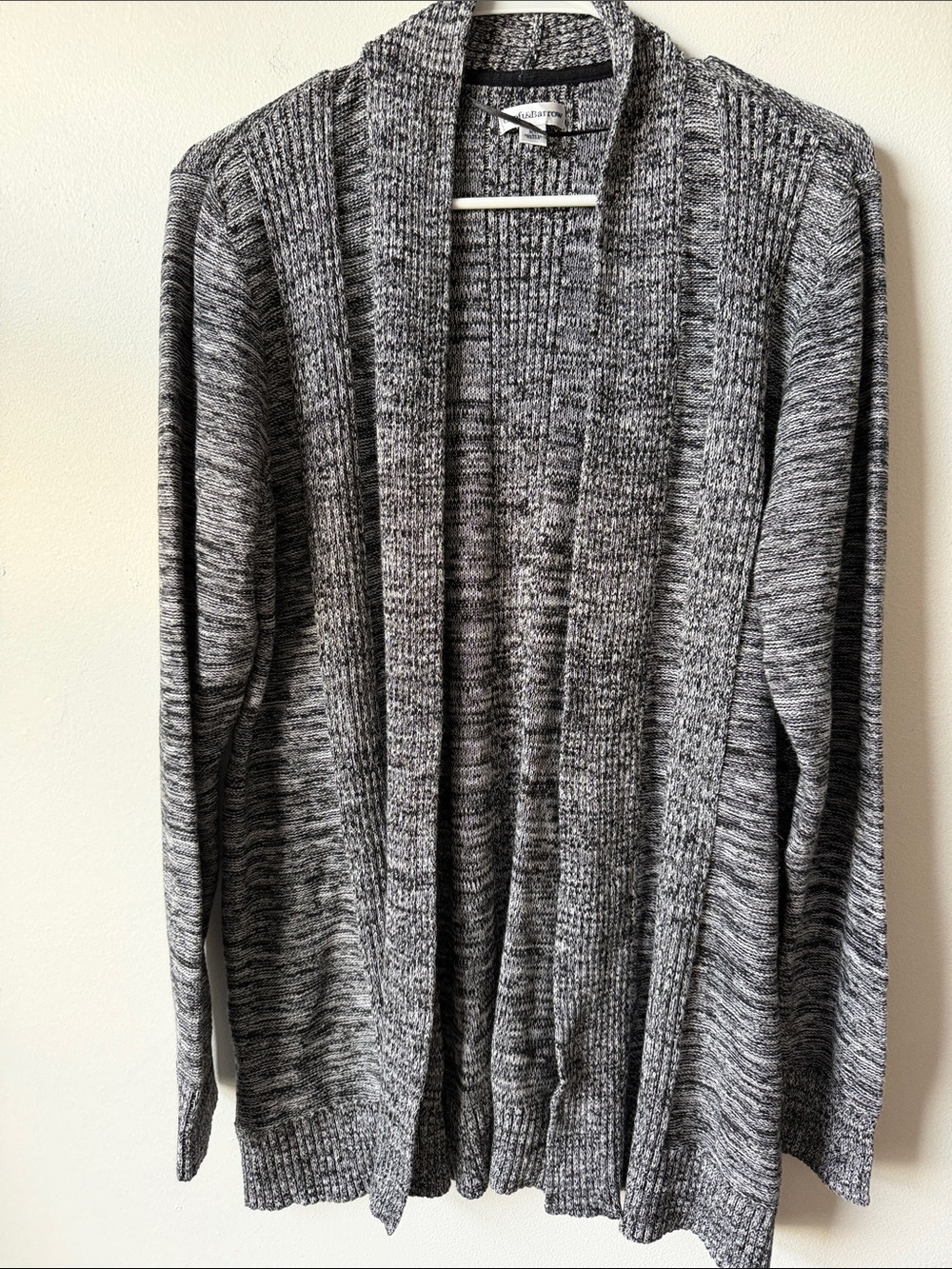 croft & barrow Gray Marled Open-Front Knit Cardigan XL